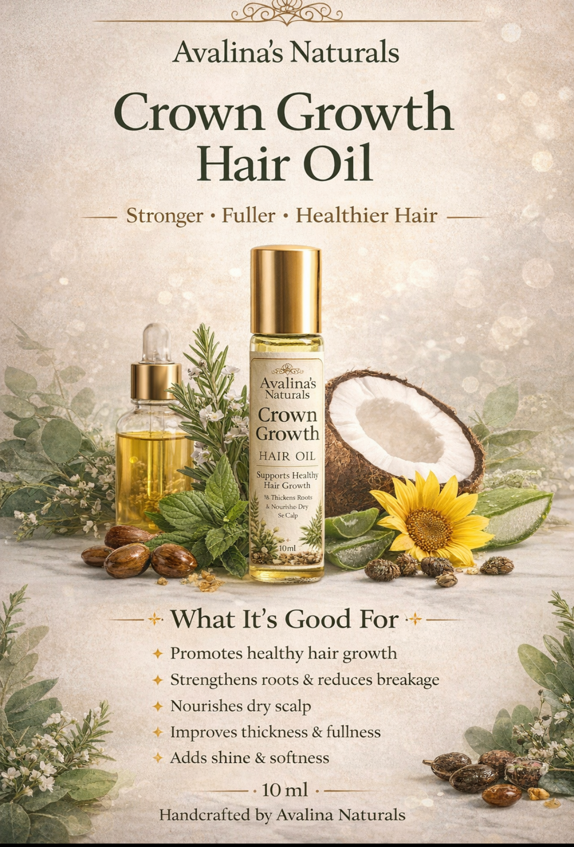 Crown Growth Hair Oil – Strength, Growth & Scalp Nourishment