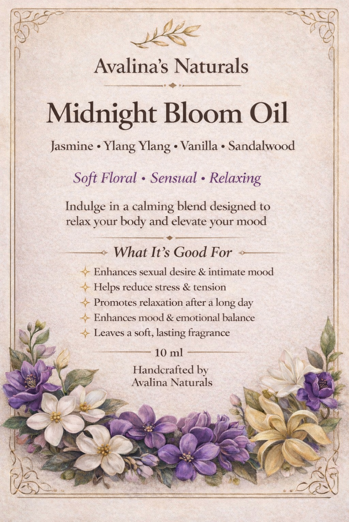 Midnight Bloom Sensual Oil- Relaxation & Intimacy Enhancer