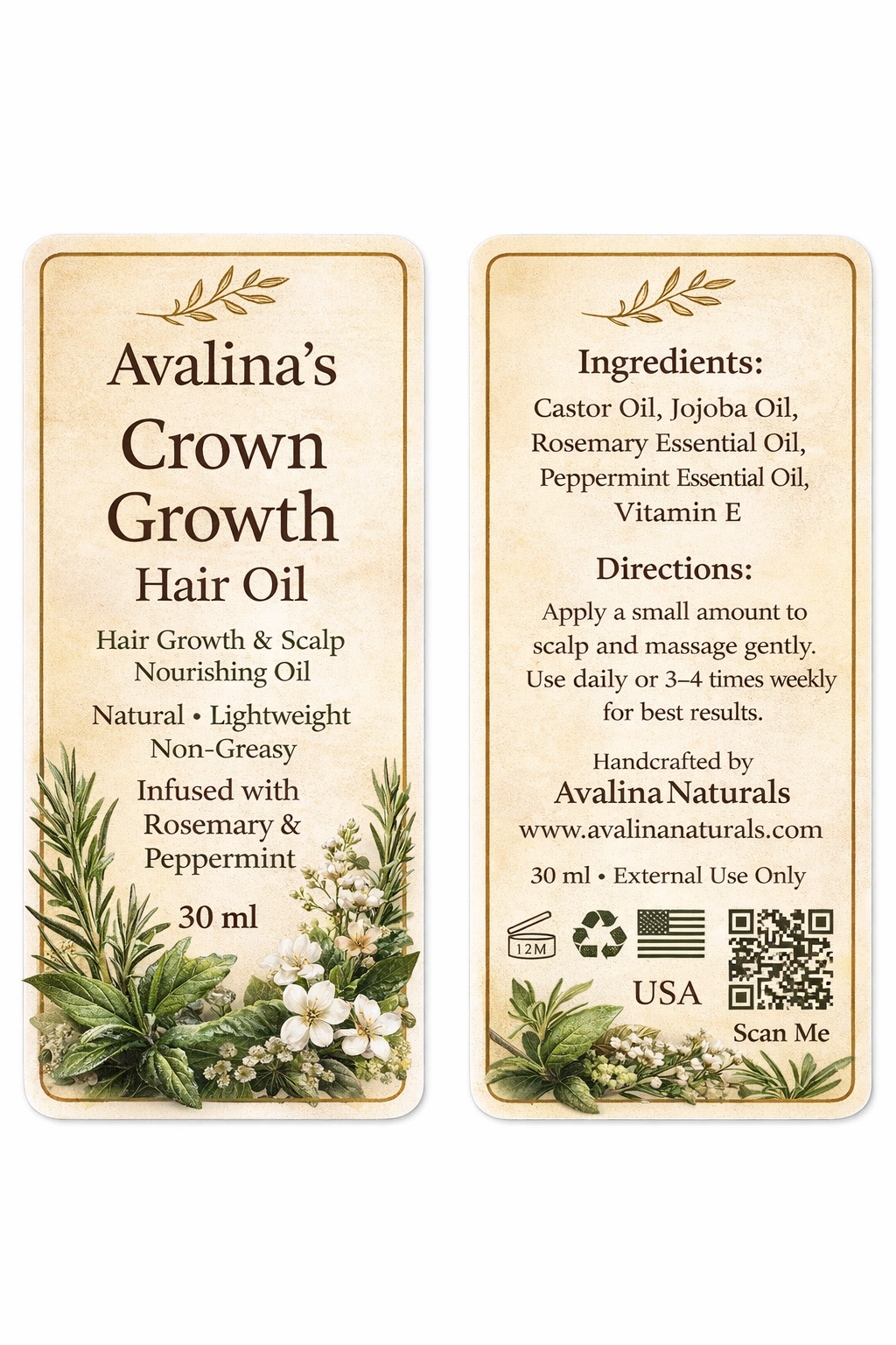Crown Growth Hair Oil – Strength, Growth & Scalp Nourishment